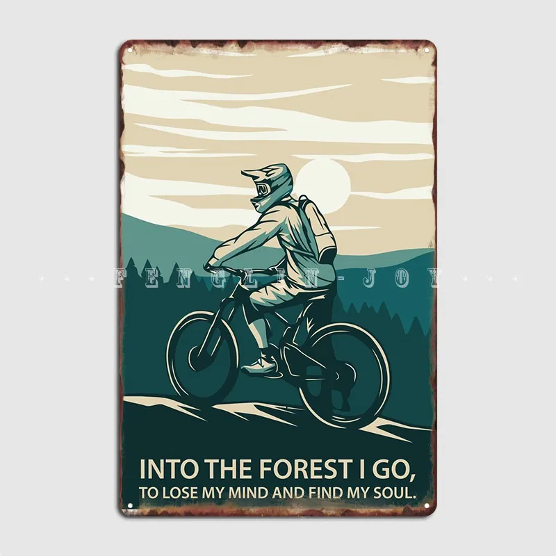 Mountain Biking Europe - Retro Enduro Mountain Bike Metal Plaque