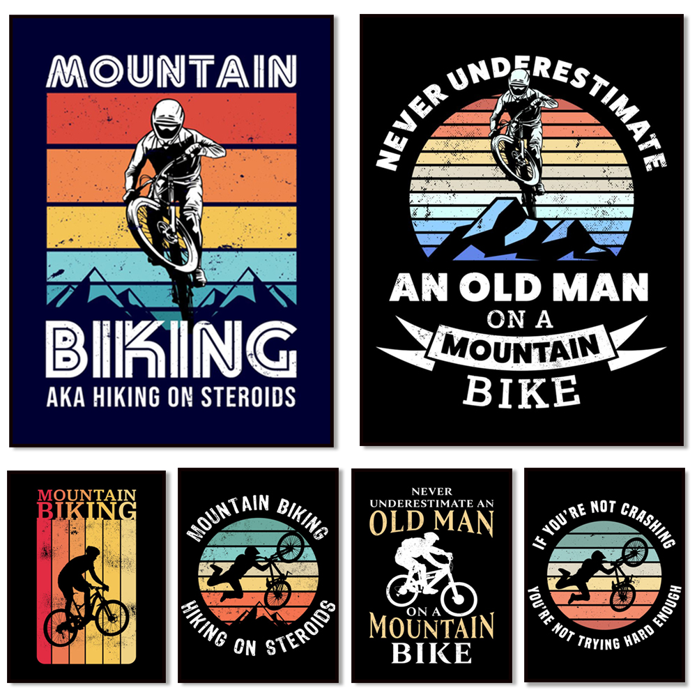 Mountain Biking Europe - Go Mountain Bike Print Canvas Painting