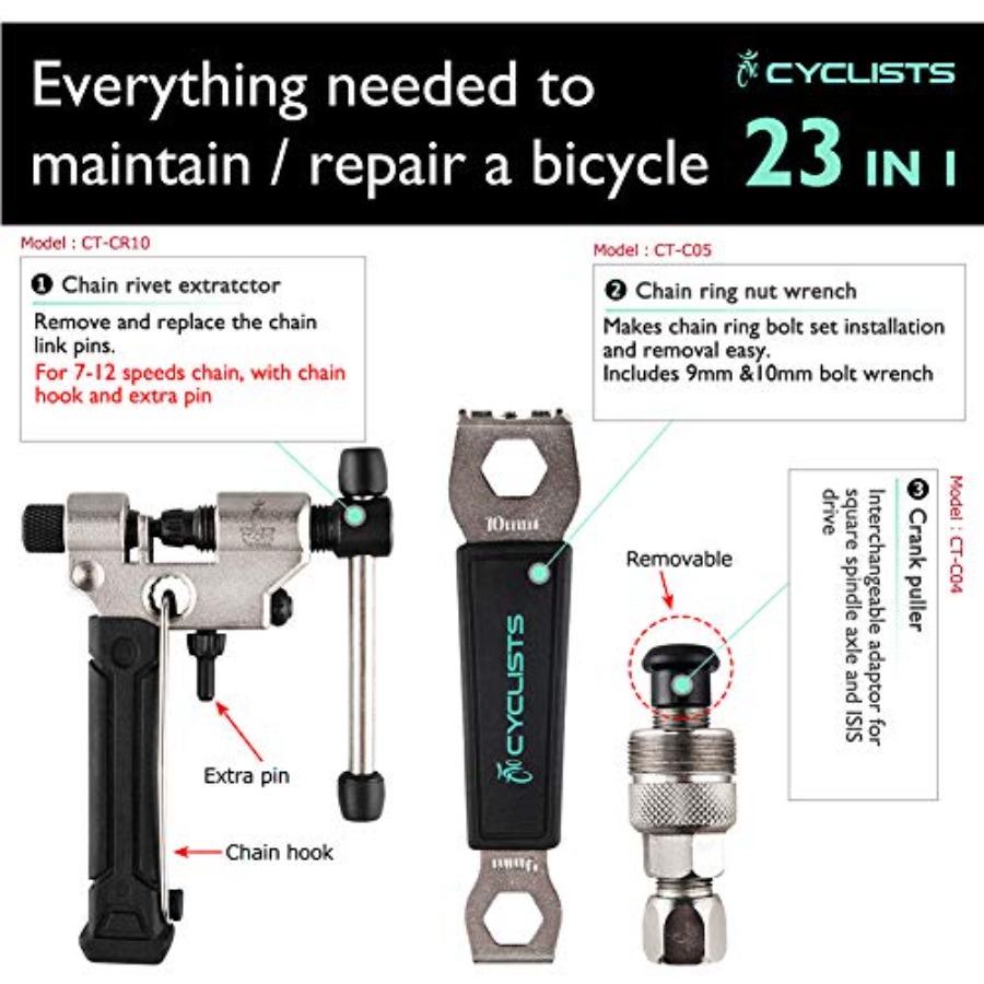 23 Piece Bike Tool Kit - Mount – обзор и цена Mountain Biking Kit